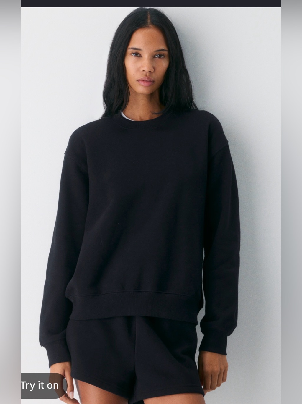 Aritzia The Constant Sweatshirt Crew Black , Size Large